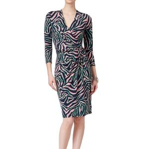 Anne Klein Zebra Print Wrap Dress